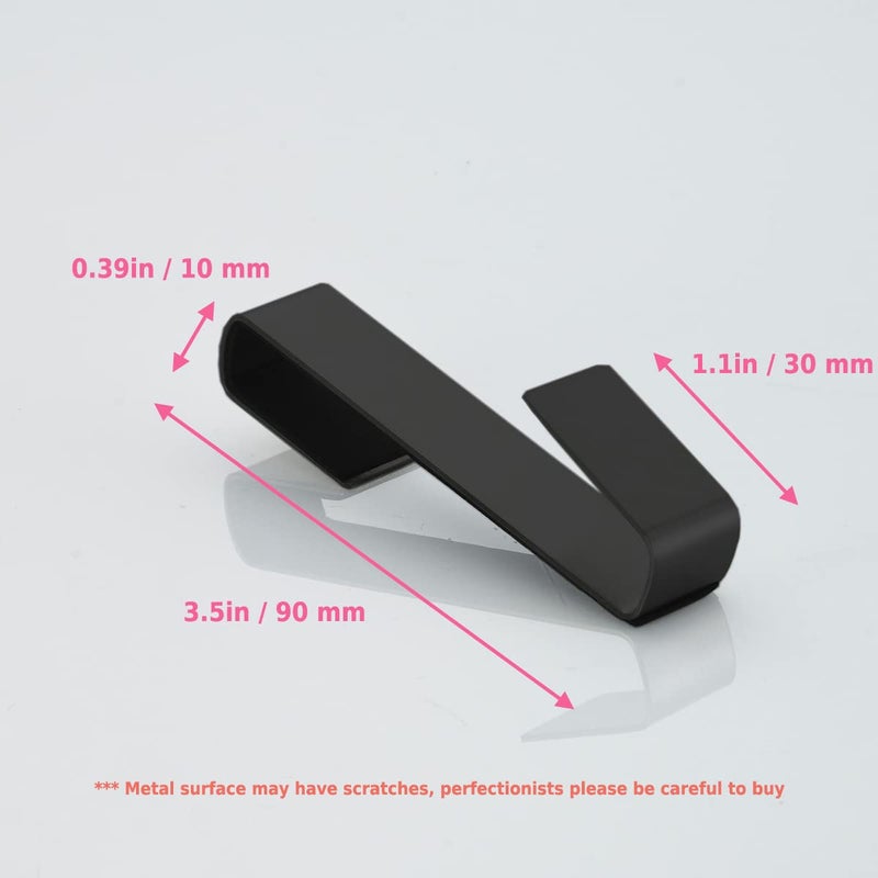 MOKIUER Towel Hook, Over Glass Door Hook for Bathroom, Suit for Frameless Glass Shower Door 0.39" (10 mm) Stainless Steel Matte Black, 3 Pack - Image 4