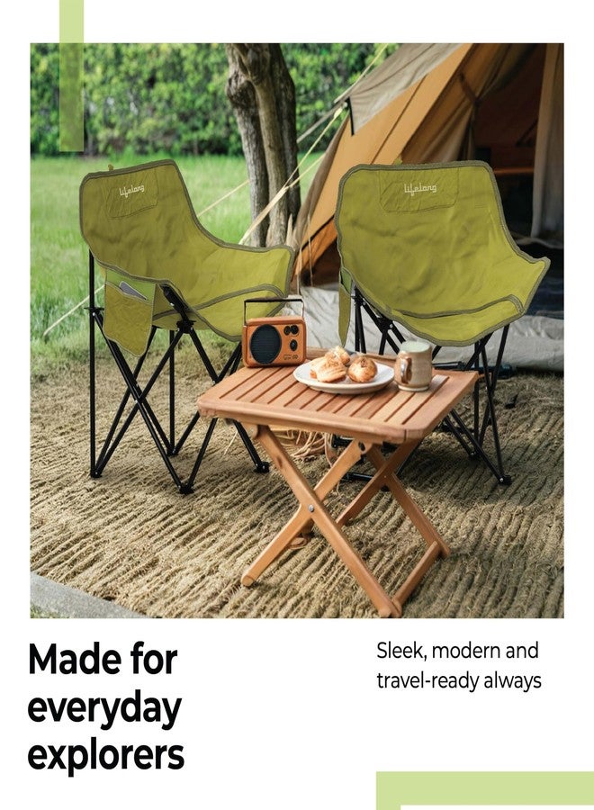 Lifelong Foldable Camping Chair for Travelling | Portable Folding Chair with Back Rest & Side Pocket | Carbon Steel Frame | Durable Oxford Cloth | Indoor Outdoor Chair for Camping & Hiking - Image 3