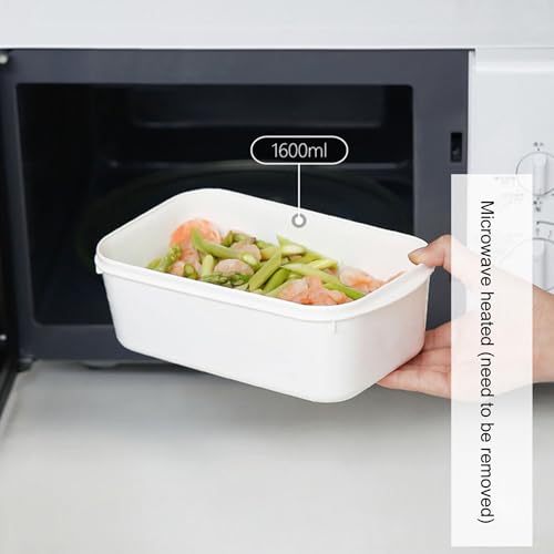 Turbid 4-1600ml Refrigerator Food Storage Containers, PP5 Polypropylene Box, Stackable Commercial Quality Lunchbox with Covers, Durable, Reusable BPA-Free, Microwave, Freezer, Dishwasher Safe. - Image 5