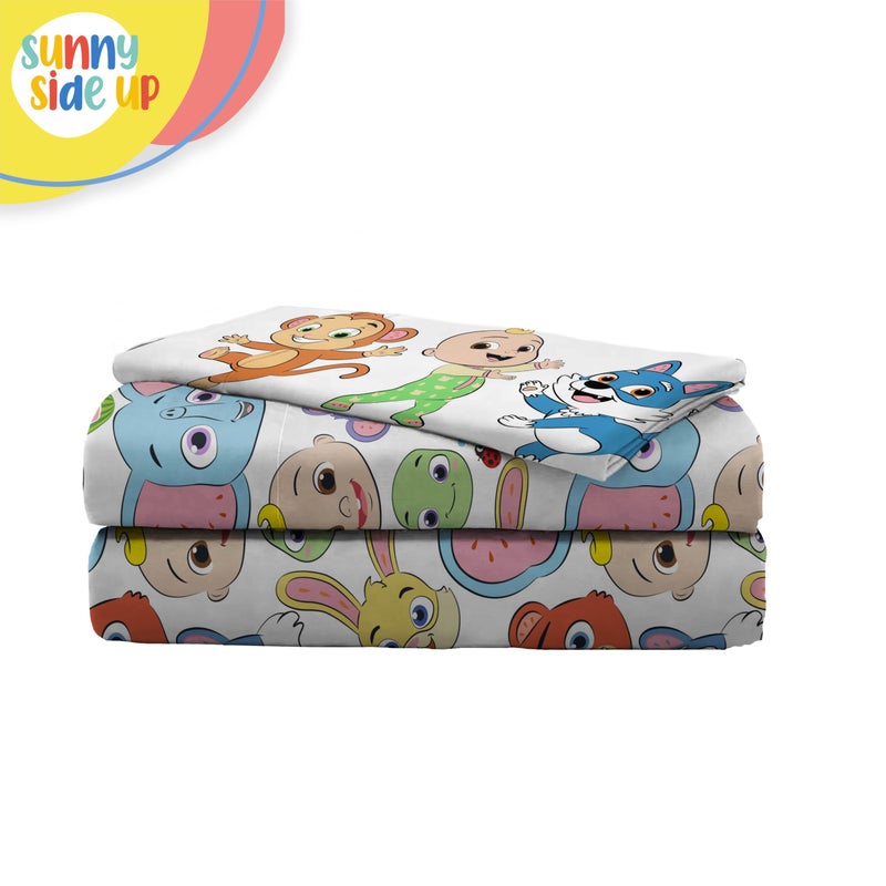 Sunny Side Up Sunny Side Up CoComelon Twin Size Sheeet Set - 3 Piece Kids Animals Bedding Set Includes Pillow Cover - Super Soft Microfiber Sheets  - Image 4