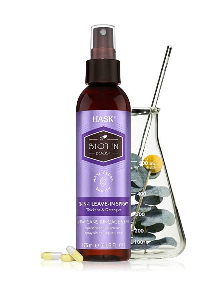 HASK Biotin Boost Thickness and Detangle 5 in 1 Leave-In Hair Spray 175ml