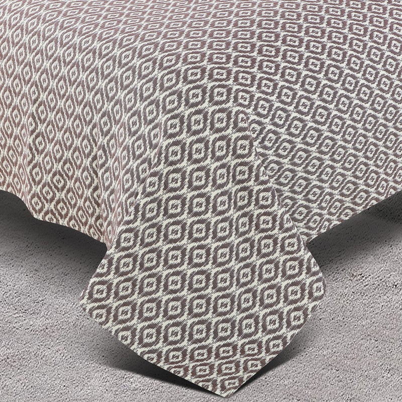 Victor King Size Light Weight Super Soft Easy Care 100% Combed Cotton Geometrical Desgin Double Bedsheet/Bed Cover with 2 Pillow Covers (91X106 Inch, Coffee) - Image 3