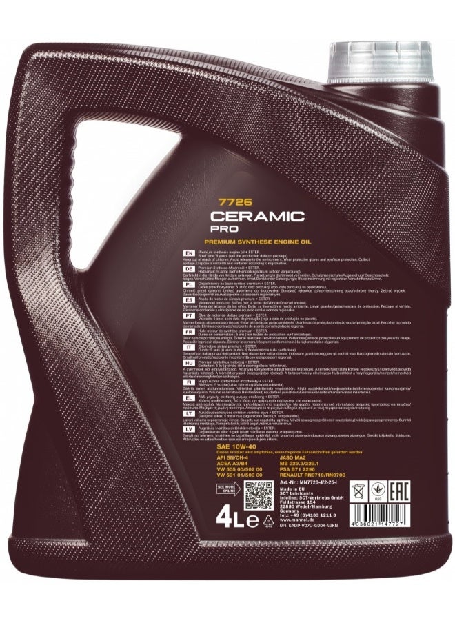 مانول زيت المحرك مانول سيراميك 7726 بلزوجة 10W-40 سعة 4 لتر - Image 2