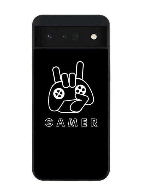 Rugged Black edge case for Google Pixel 6 5G Slim fit Soft Case Flexible Rubber Edges Anti Drop TPU Gel Thin Cover - Gamer