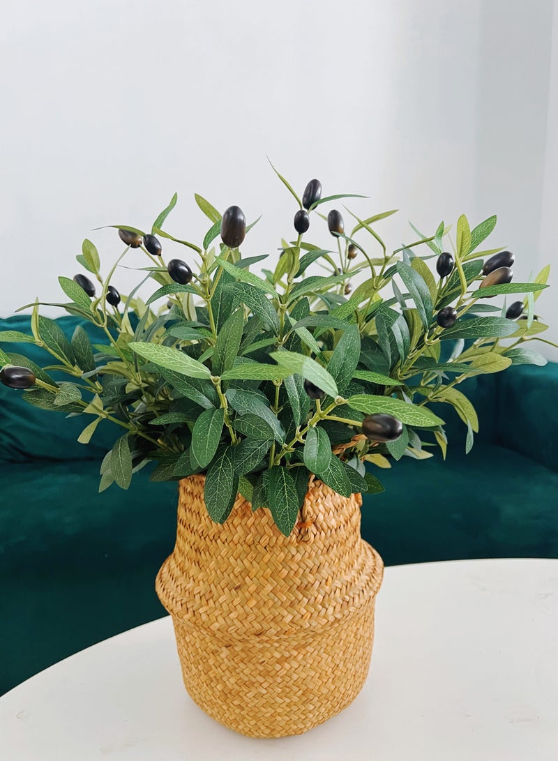Generic 6pcs 18in  Artificial Olive Branch, Indoor Outdoor Home Office Garden Modern Decoration Housewarming Gift Perfect Potted Simulation Plants  - Image 5