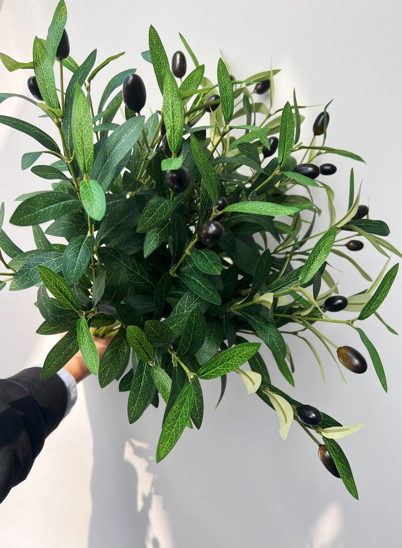 Generic 6pcs 18in  Artificial Olive Branch, Indoor Outdoor Home Office Garden Modern Decoration Housewarming Gift Perfect Potted Simulation Plants  - Image 1