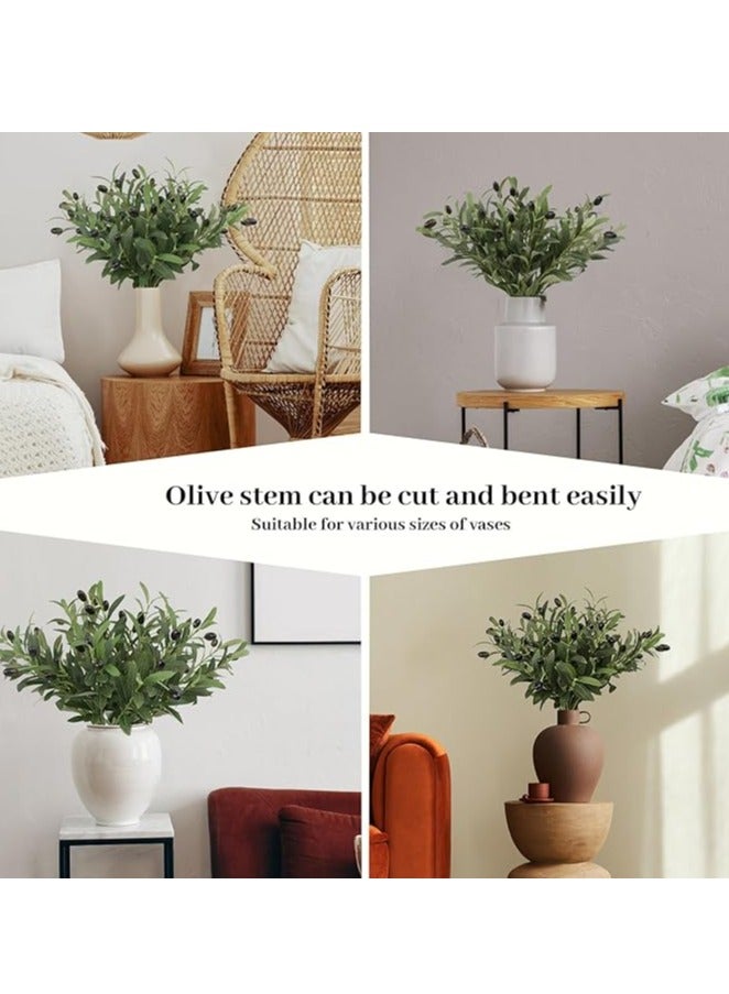 Generic 6pcs 18in  Artificial Olive Branch, Indoor Outdoor Home Office Garden Modern Decoration Housewarming Gift Perfect Potted Simulation Plants  - Image 3