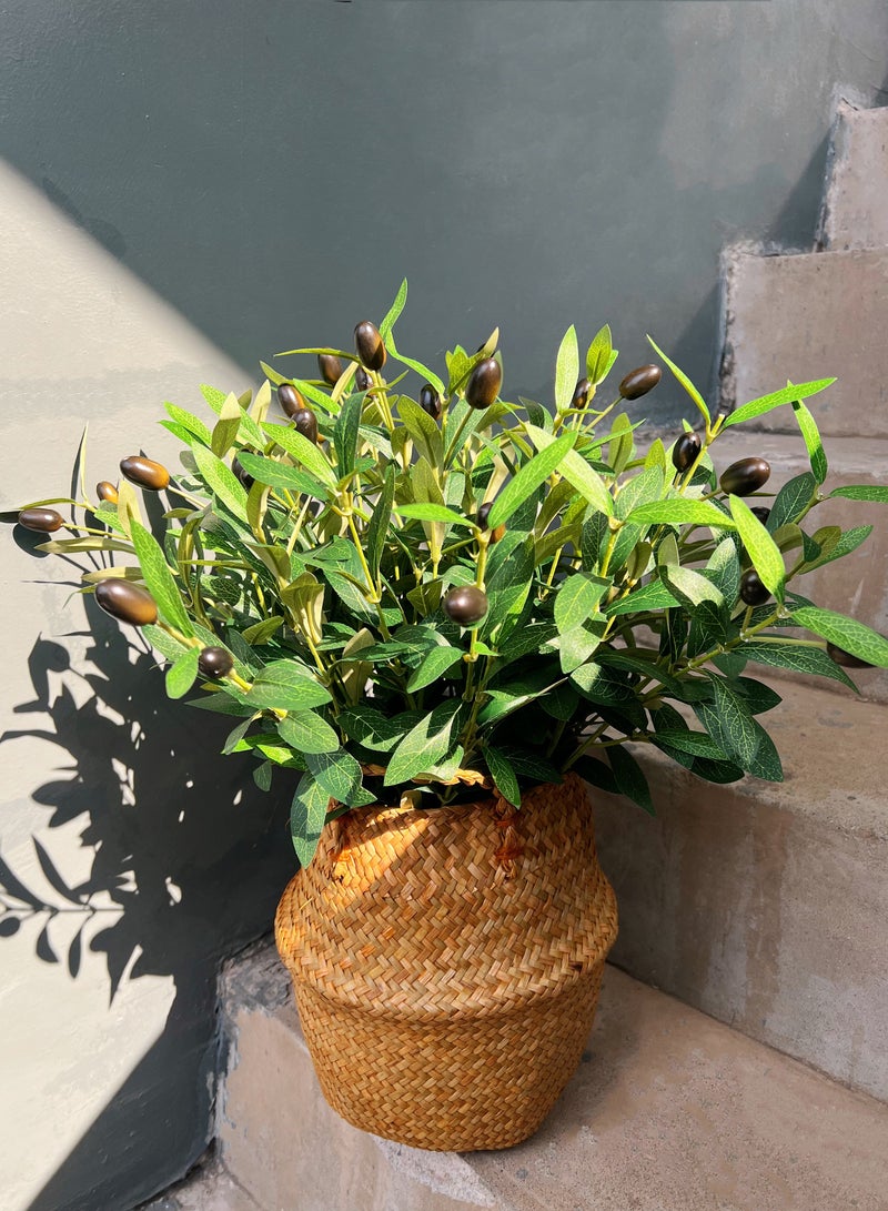 Generic 6pcs 18in  Artificial Olive Branch, Indoor Outdoor Home Office Garden Modern Decoration Housewarming Gift Perfect Potted Simulation Plants  - Image 4
