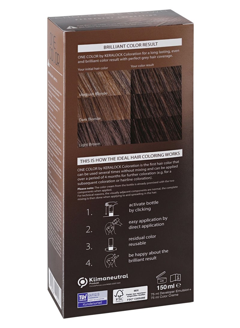 Keralock Permanent Hair Color - 150ml, No Premix Needed, Reusable for Up to 4 Months - All-in-One Dye with Conditioner & Brush (Chocolate Brown, 150ml) - Image 2