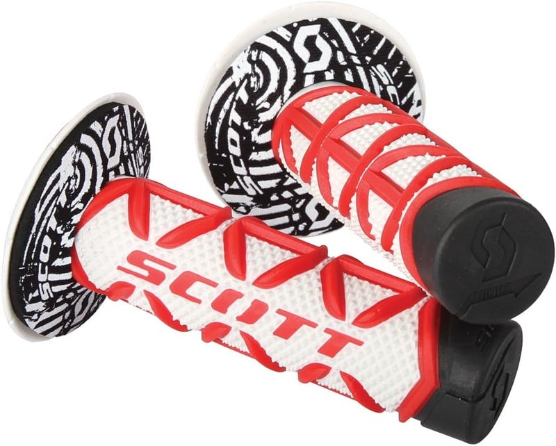 Sports 219626-1005 Red/White Diamond Motorcycle Grips