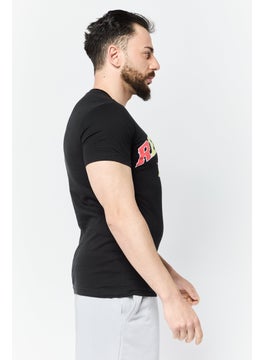 Reebok Men Sportwear Fit Short Sleeve Outdoor T-Shirt, Black  - Image 4