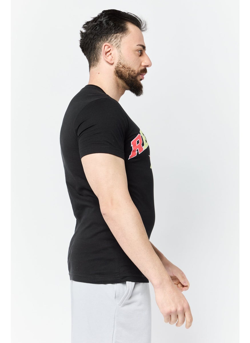 Reebok Men Sportwear Fit Short Sleeve Outdoor T-Shirt, Black  - Image 4
