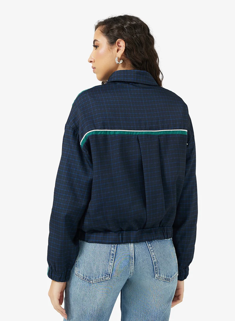 جينجر Contrast Trim Detail Zip Thru Athletic Jacket