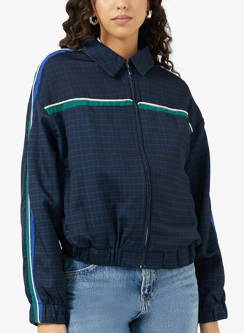 جينجر Contrast Trim Detail Zip Thru Athletic Jacket