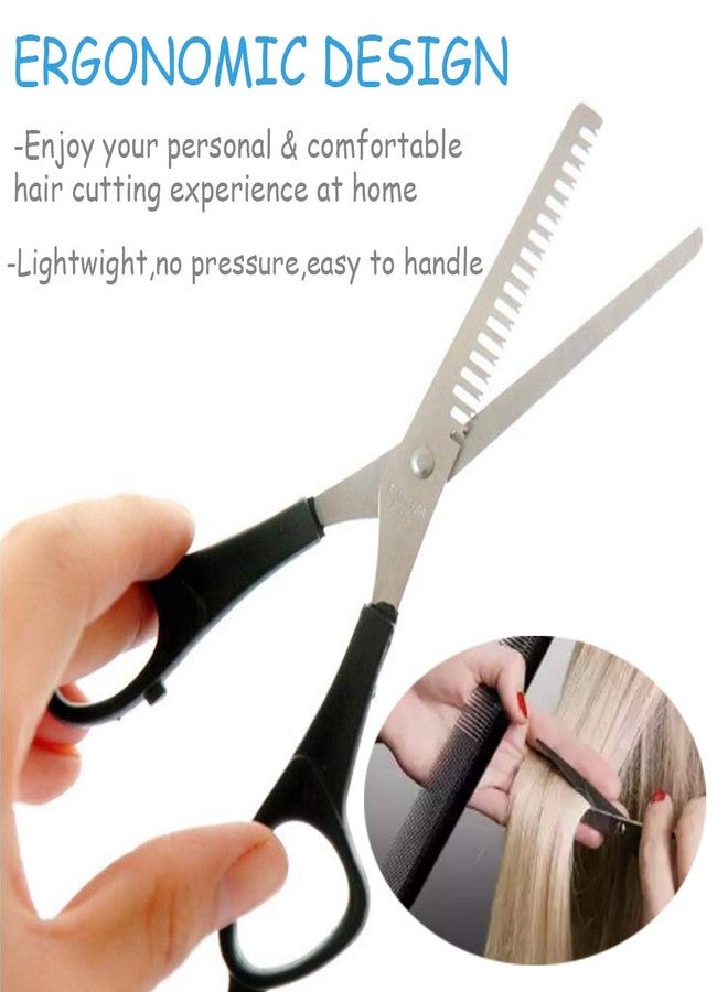 WOWITIS Hair Cutting Scissors Thinning Teeth Shears Set with Hair Comb-Black Barber Razor Edge Scissors Stainless Steel Barber Hairdressing Salon Hair Cutting Shears,Hair Cutting Kit for Kids Men Women - Image 4