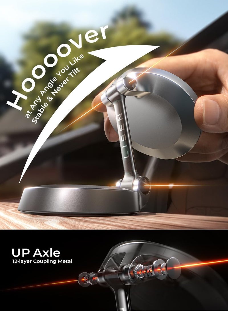 LISEN MagSafe Car Mount Charger - 15W Fast Wireless Charging - Dashboard Phone Holder for iPhone 15 Pro Max Plus 14 13 12 Mini