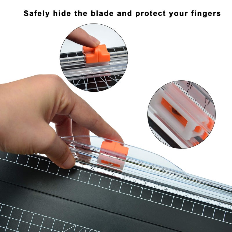 ArtAt 12-Inch Paper Cutter with Retractable Safety Blade, A4 Portable Trimmer for Cardstock, Laminated Paper, Photos, Crafts, Gift Cards, Coupons, Kraft Labels (Auto-Lock & Precise Cutting) - Image 2