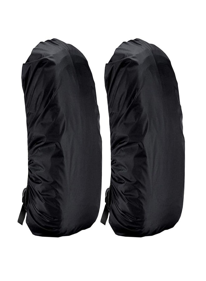 Mark Ample Waterproof Dust Proof Rain Cover for Backpack Bags, 30L-40L Rainproof Dustproof Protector Raincover Adjustable for Hiking Camping Traveling Climbing Cycling, Black (Bag Cover 2 PCK) - Image 1