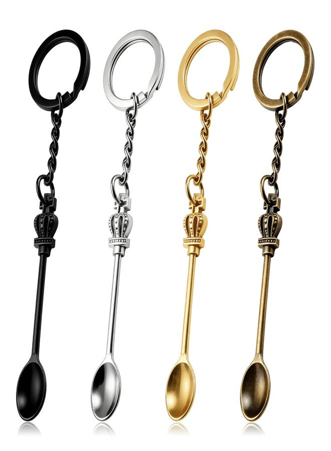 Demearly 8 Pack Small Measuring Tools Spoon Keychain with Split Key Rings, Metal Mini Powder Spoons for Medicine, Pill Bottle, Craft, Partty (Multicolor, Tiny) - Image 1