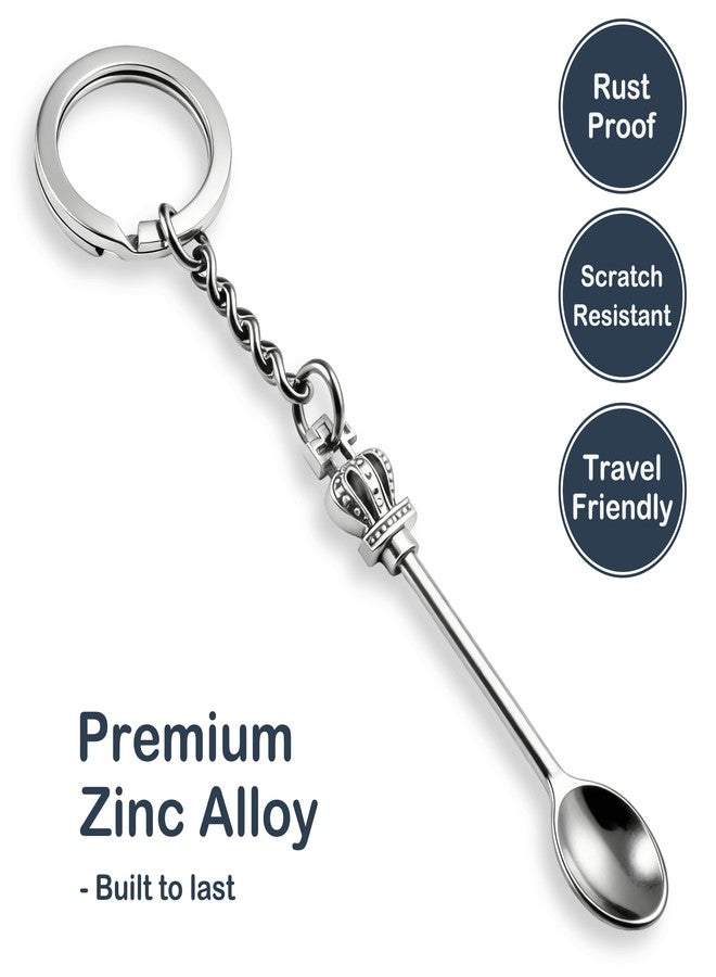 Demearly 8 Pack Small Measuring Tools Spoon Keychain with Split Key Rings, Metal Mini Powder Spoons for Medicine, Pill Bottle, Craft, Partty (Multicolor, Tiny) - Image 3