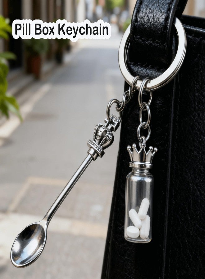 Demearly 8 Pack Small Measuring Tools Spoon Keychain with Split Key Rings, Metal Mini Powder Spoons for Medicine, Pill Bottle, Craft, Partty (Multicolor, Tiny) - Image 5