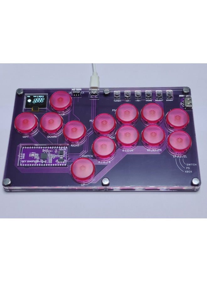 SKY2040PLUS13 Key Custom SOCD Game Fighting Keyboard HITBOX Street Fighter 6steam Arcade PS5-Product Color:Sky2040plus 13 Keys Transparent Powder - Image 1
