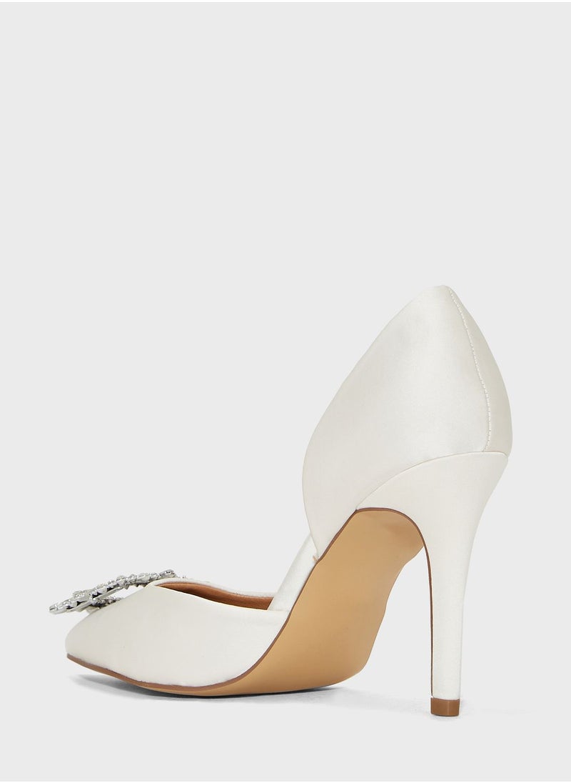 Chi-Chi London - Diamante Buckle Sling Pointed Pumps - Image 1