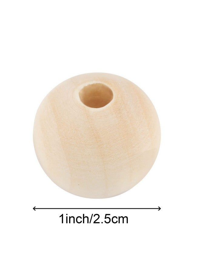 ZOENHOU 400 Pcs 25Mm Wooden Beads Natural Round Solid Wood Beads For Crafts Making Diy Handmade Jewelry Bracelet Garland Hair Home Decoration - Image 3