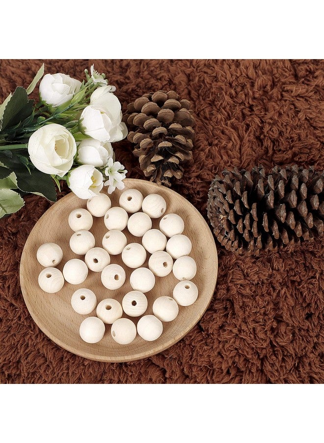 ZOENHOU 400 Pcs 25Mm Wooden Beads Natural Round Solid Wood Beads For Crafts Making Diy Handmade Jewelry Bracelet Garland Hair Home Decoration - Image 5