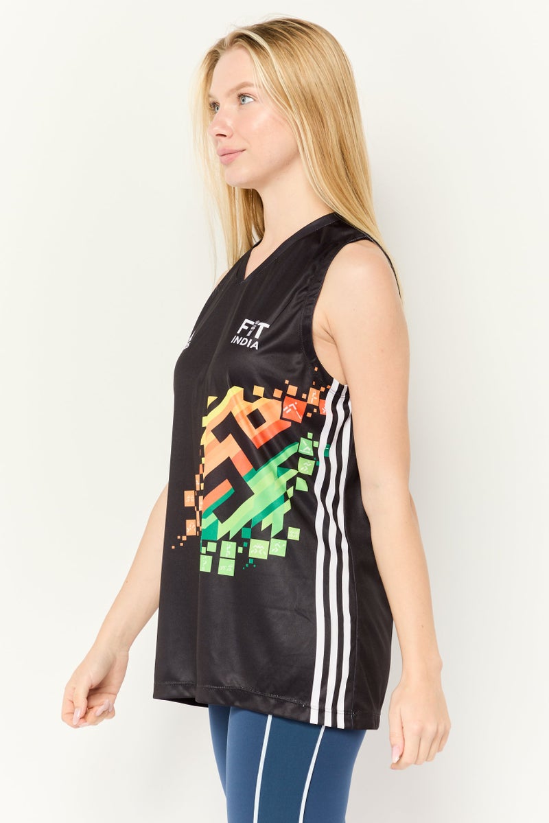 Adidas Women Sportswear Fit Sleeveless Outdoor Jersey, Black  - Image 3