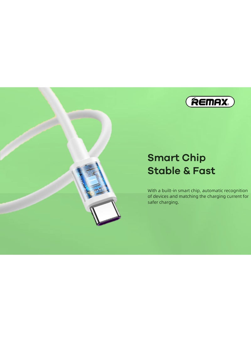 REMAX كابل شحن سريع PD 20 وات من النوع C إلى Lightning، USB C، 20 وات، كابل شحن، كابل بيانات، 2 متر، طويل، أبيض، لهاتف iPhone 14 13 12 11 X Xs Pro، Pro Max، Plus، iPad، معتمد من CE وFCC وRoHS - Image 2