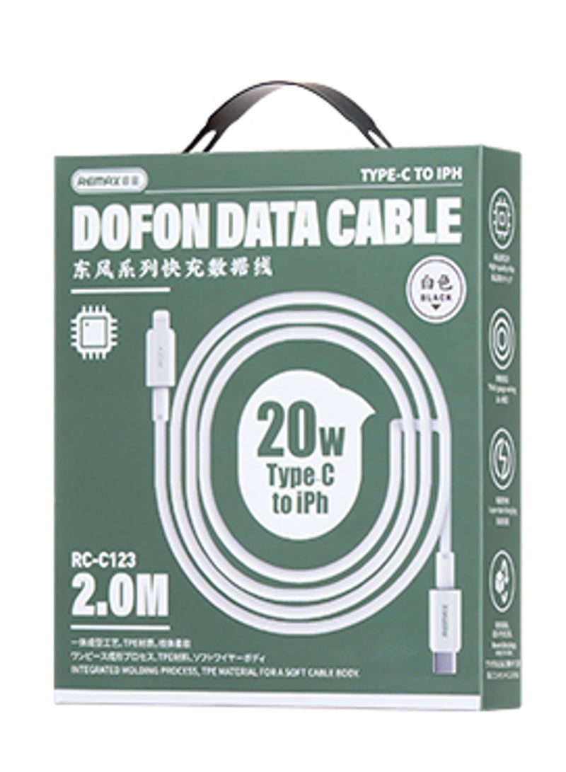 REMAX كابل شحن سريع PD 20 وات من النوع C إلى Lightning، USB C، 20 وات، كابل شحن، كابل بيانات، 2 متر، طويل، أبيض، لهاتف iPhone 14 13 12 11 X Xs Pro، Pro Max، Plus، iPad، معتمد من CE وFCC وRoHS - Image 4