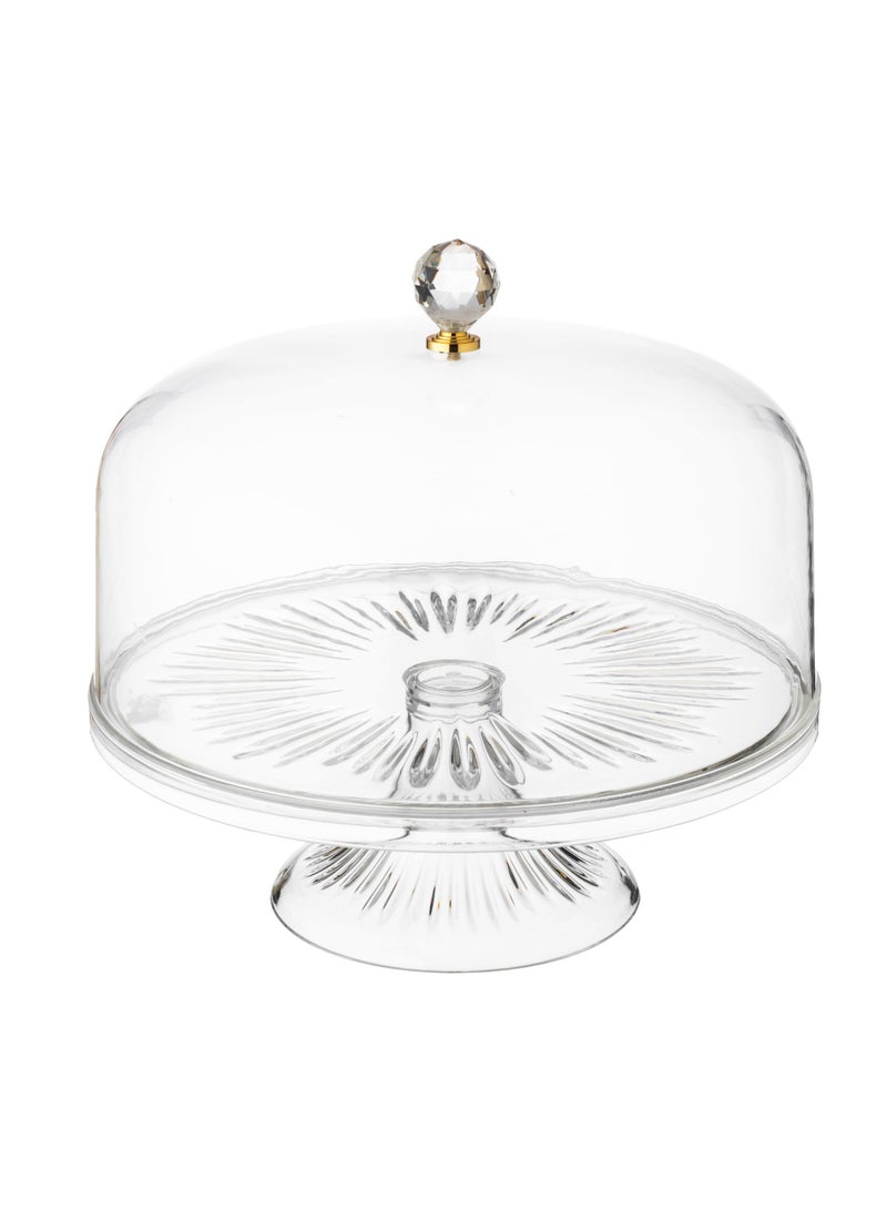Bin Shahon Clear Acrylic Cake Stand with Cover - Image 1