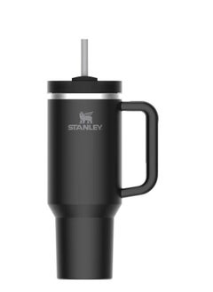 Stanley Quencher H2.0 FlowState Vacuum Insulated Tumbler – 40oz Black Stainless Steel Travel Mug with Leakproof Lid & Straw – Double-Walled Insulation Keeps Drinks Hot for 7 Hours & Cold for 24 – Durable, Portable & Ideal for Coffee, Water, Smoothies, Iced Tea & On-the-Go Hydration  - Image 2