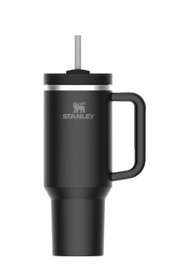 Stanley Quencher H2.0 FlowState Vacuum Insulated Tumbler – 40oz Black Stainless Steel Travel Mug with Leakproof Lid & Straw – Double-Walled Insulation Keeps Drinks Hot for 7 Hours & Cold for 24 – Durable, Portable & Ideal for Coffee, Water, Smoothies, Iced Tea & On-the-Go Hydration  - Image 2