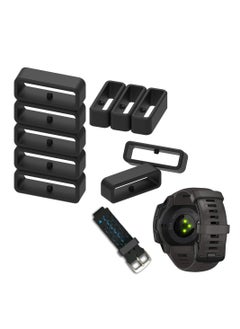 واي آند دي SYOSI 10 Pack Rubber Replacement Watch Band Strap Loops Silicone Keeper Retainer Holder Loop 20mm Black  - Image 1