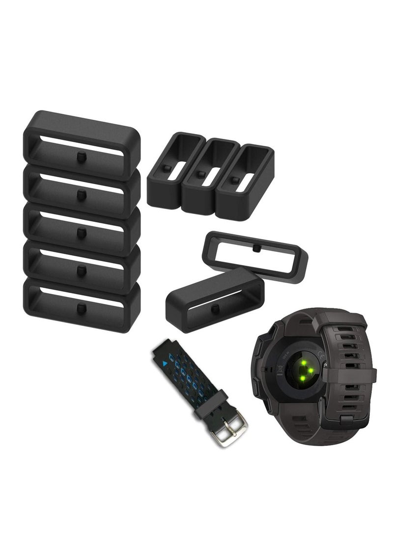 واي آند دي SYOSI 10 Pack Rubber Replacement Watch Band Strap Loops Silicone Keeper Retainer Holder Loop 20mm Black  - Image 1