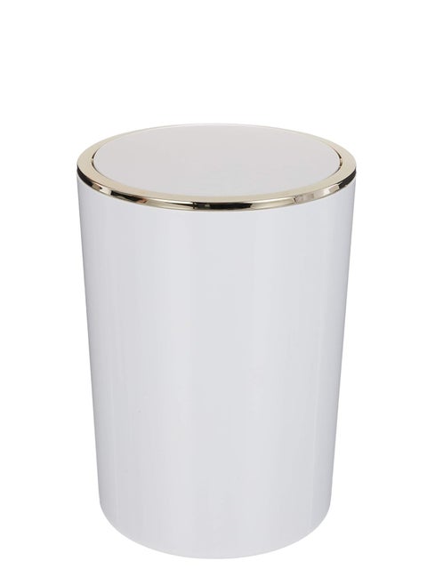 Lenox Trash Can 6 Liter -White/Gold