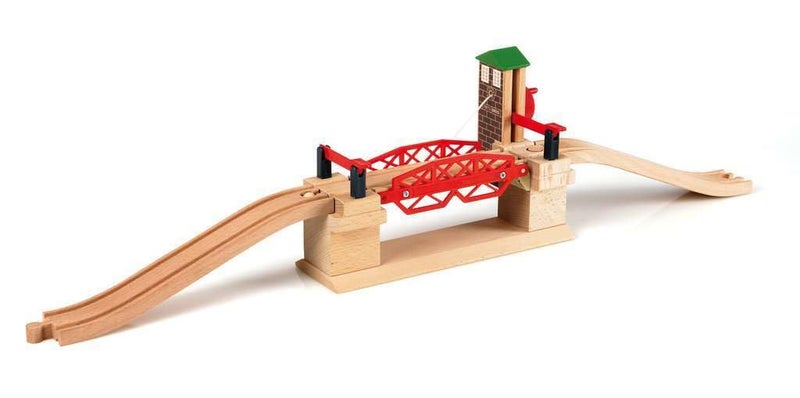 BRIO 33757 Lifting Bridge - Engaging Toy Train Accessory | Includes Wooden Track | Ideal for Kids Age 3 and Up | FSC Certified Wood - Red - Image 3