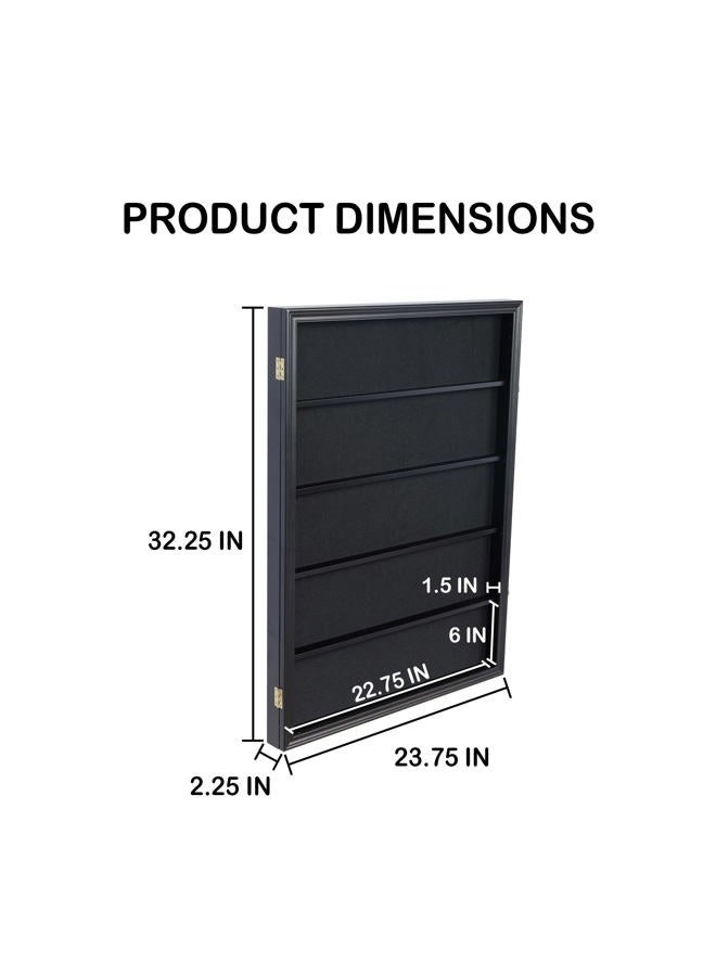 DisplayGifts حافظة عرض بطاقات رياضية مصنفة Pro UV 35 - تحمل بطاقات رياضية مصنفة بحجم 5.5 بوصة مع حماية من الأشعة فوق البنفسجية، خزانة حائط قابلة للقفل برؤية واضحة باللون الأسود للبيسبول وكرة القدم وكرة السلة وهوكي وكوميك - Image 3