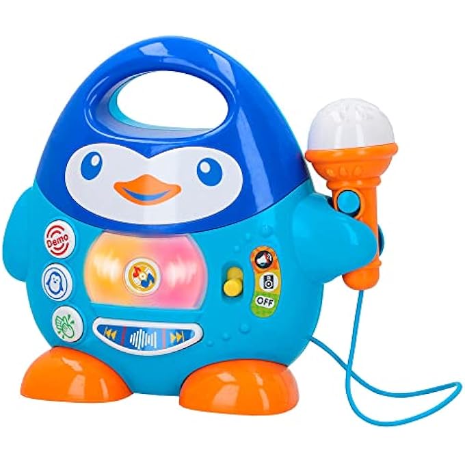 WinFun KARAOKE PENGUIN (COLORBABY 44754) - USB, WHIMSICAL, BLUE, COLORFUL FLASHING LIGHTS, FUN EFFECTS - Image 2