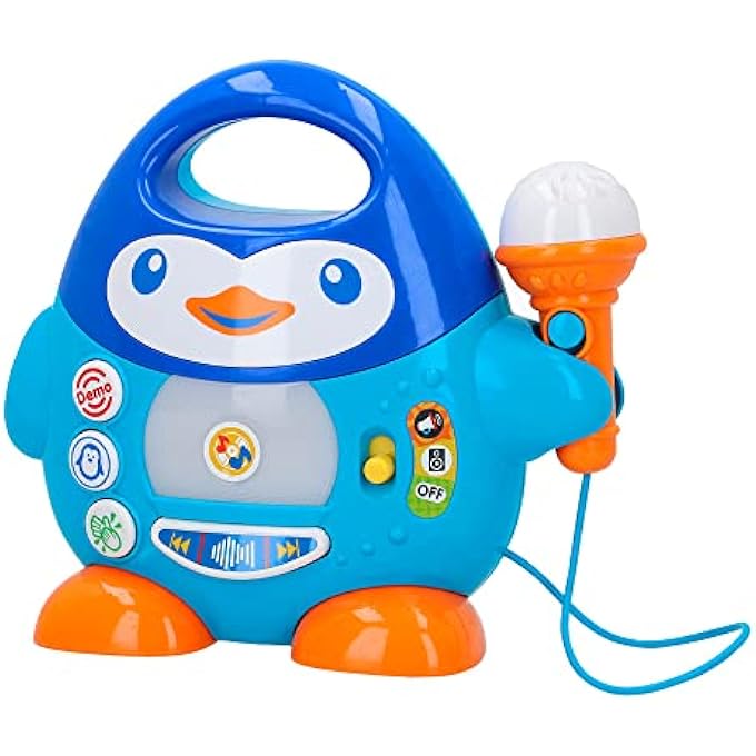 WinFun KARAOKE PENGUIN (COLORBABY 44754) - USB, WHIMSICAL, BLUE, COLORFUL FLASHING LIGHTS, FUN EFFECTS - Image 1