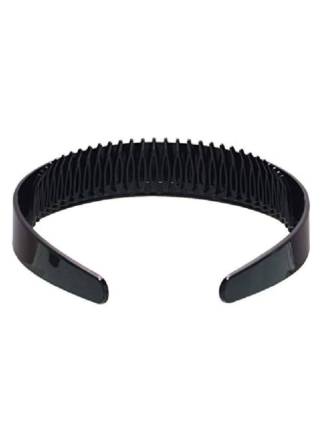 Suoirblss 2Pcs 1 Inch Black With Teeth Plastic Headbands Teeth Comb Hair Hoop Diy Hairband Headband Headwear Women Men Hair Accessories - Image 5