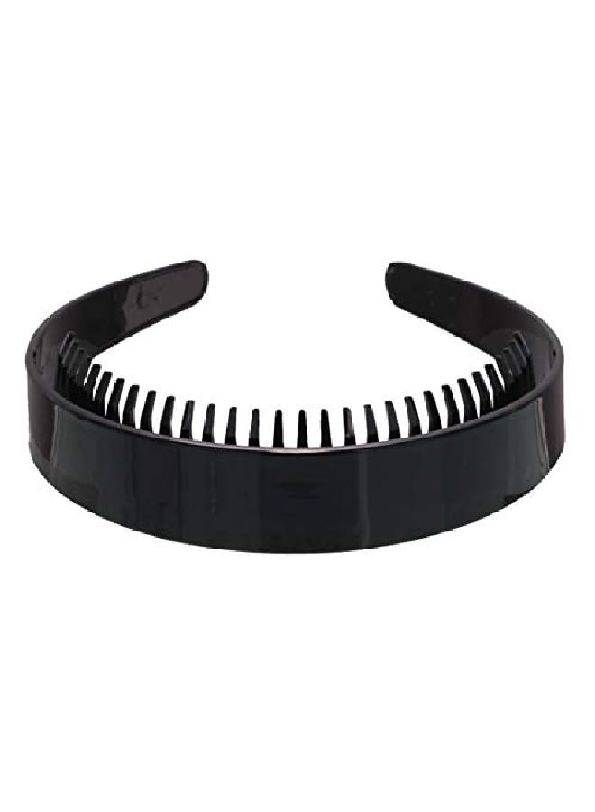Suoirblss 2Pcs 1 Inch Black With Teeth Plastic Headbands Teeth Comb Hair Hoop Diy Hairband Headband Headwear Women Men Hair Accessories - Image 2