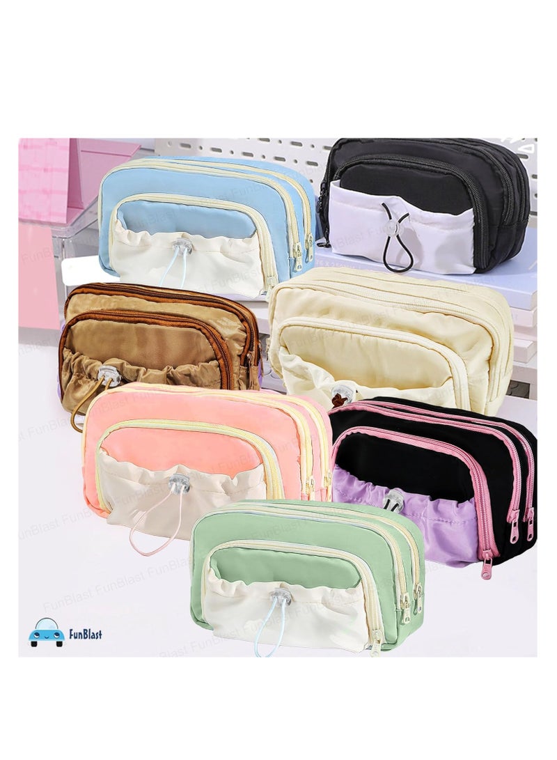 FunBlast Pencil Pouch for Girls – Multiple Compartment Zipper Pouch with Drawstring Pocket - Image 4