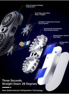 LEOKOR Mobile Phone Radiator,Semiconductor Refrigeration,Double Fan Mute,Game Live Cooling Artifact,Water-Cooled Radiator  - Image 4