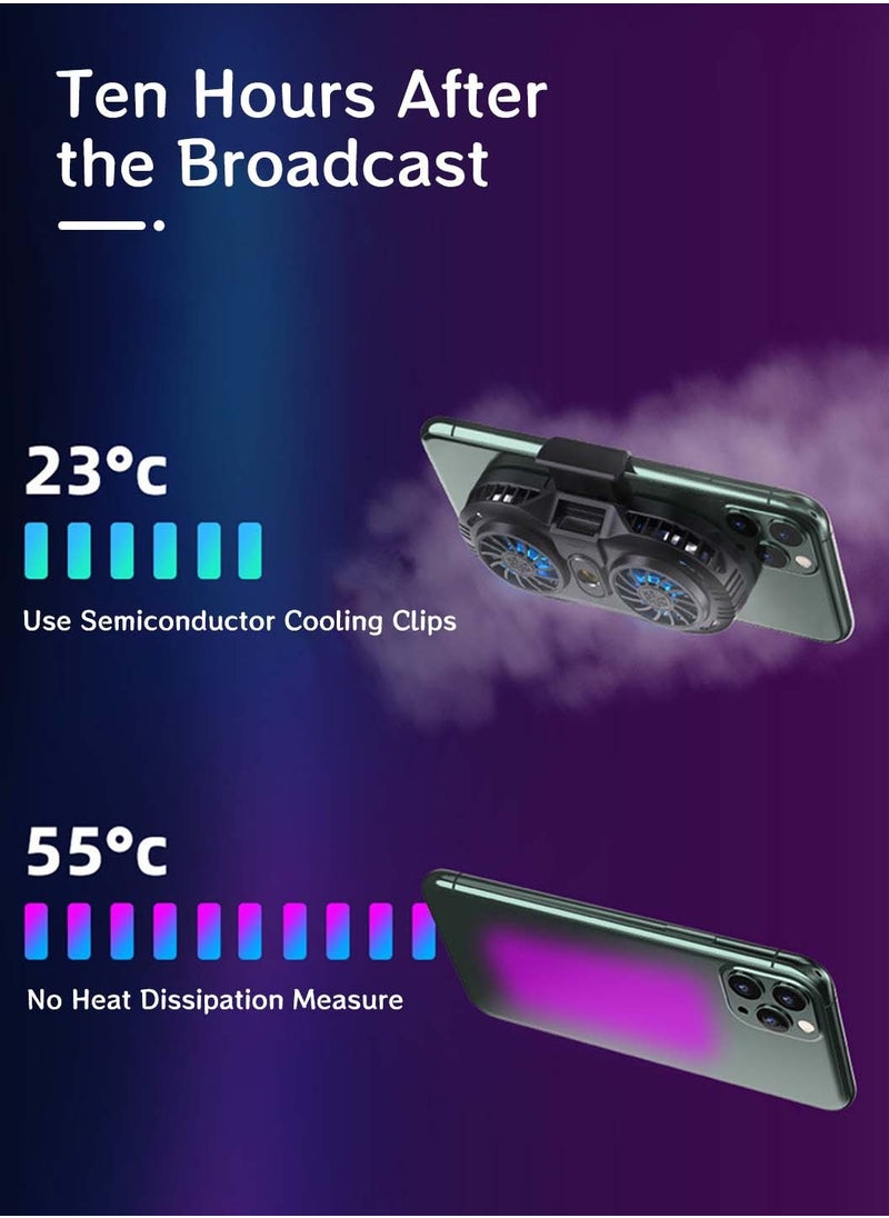 LEOKOR Mobile Phone Radiator,Semiconductor Refrigeration,Double Fan Mute,Game Live Cooling Artifact,Water-Cooled Radiator  - Image 3