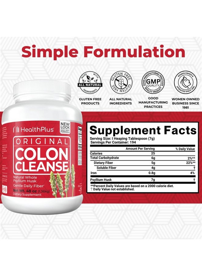 Health Plus Colon Cleanse Digestive Support | All Natural Daily Fiber for Toxin Elimination To Reduce Bloating | Supports Heart Health | 48 Ounces, 194 Servings - Image 2
