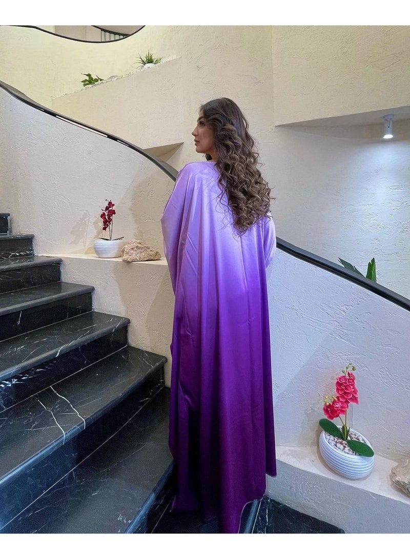 RnMoMo abaya Muslim dress modest coat Fashionable soft light forged bat robe  - Image 2