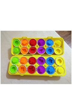 Mike Music Matching Eggs 12 pcs Set Color & Shape Recoginition Sorter Puzzle for Travel Bingo Game Early Learning Educational Fine Motor Skill Montessori Gift for Year Old Kids  - Image 4